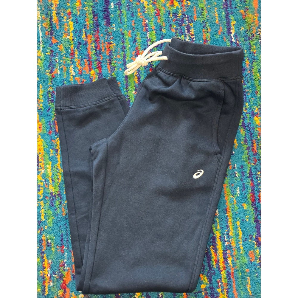 NWT ASICS Sunday Sana Fleece Joggers Navy Blue Relaxed Fit Women XS